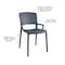 Cosco Outdoor/Indoor Stacking Resin Chair with Square Back and Arms, Navy, 2PK 87532DBL2E - alternate 10